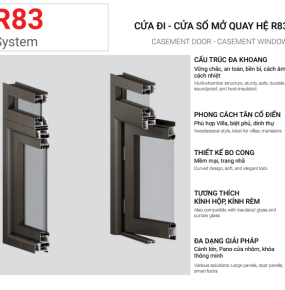 CỬA ĐI CỬA SỔ MỞ QUAY HỆ 83