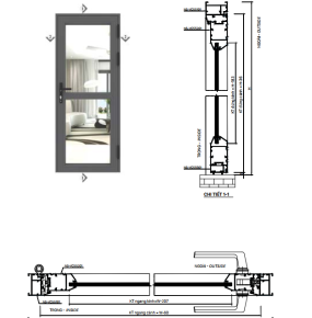 HỆ CỬA ĐI LÙA NS-95 PLUS