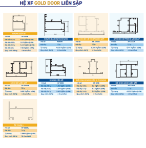 HỆ XF GOLD DOOR LIỀN SẬP