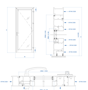 CỬA ĐI MỞ XFVN HỆ 55