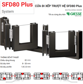 CỬA ĐI XẾP TRƯỢT HỆ SFD 80 PLUS