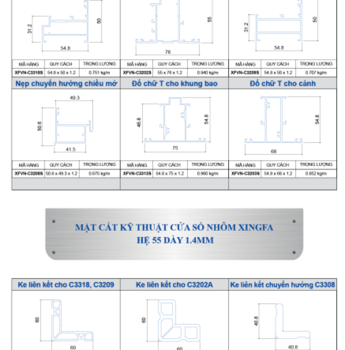 CỬA SỔ MỞ XFVN HỆ 55