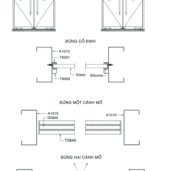 CỬA ĐI BẢN LỀ SÀN HỆ 1000