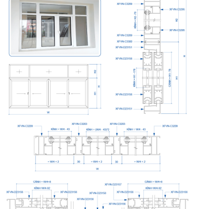 CỬA SỔ TRƯỢT XFVN HỆ 55
