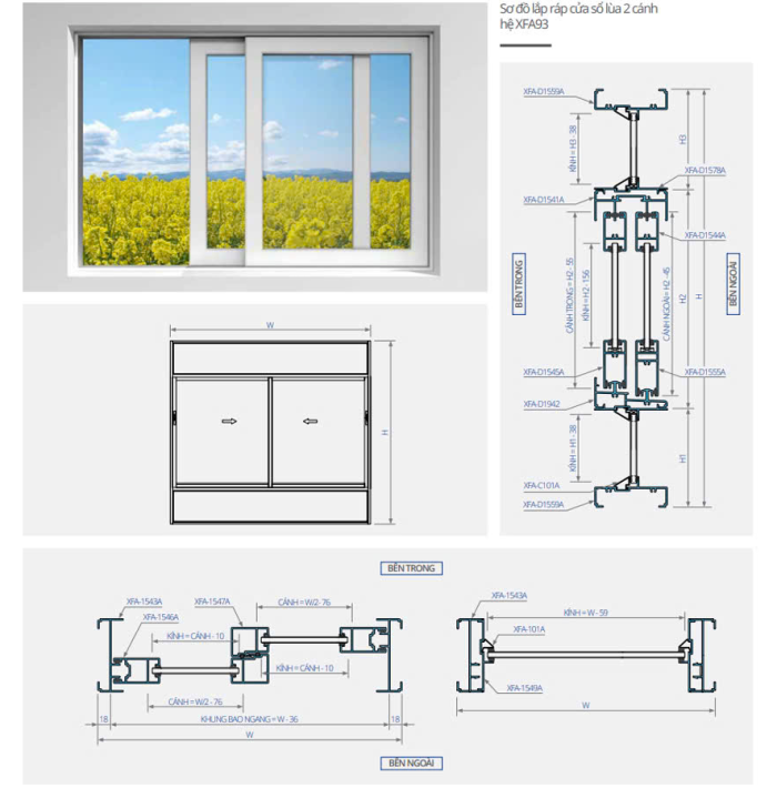 Xingfa Window – Cửa sổ hệ 93