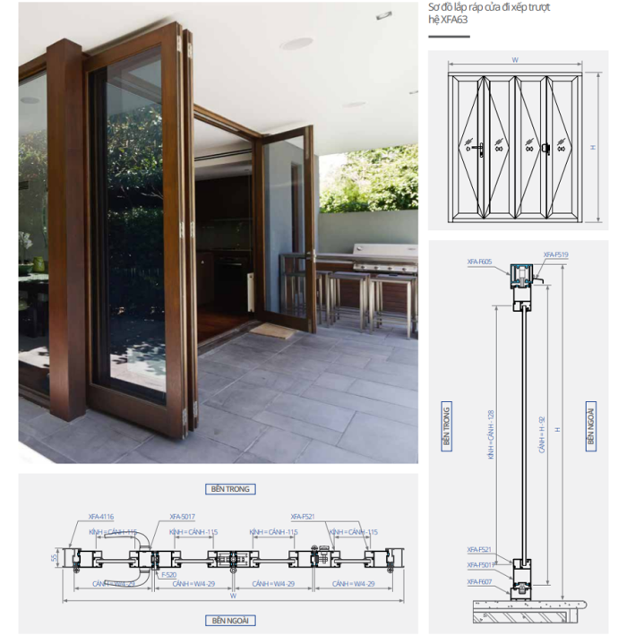 Hệ mặt dựng 63 Xingfa Window