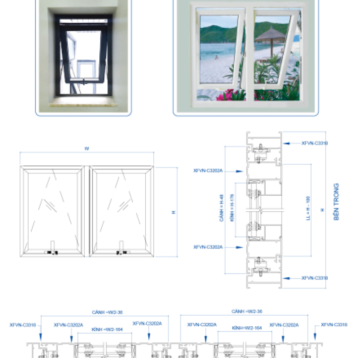 CỬA SỔ MỞ XFVN HỆ 55