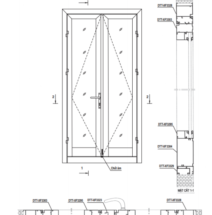 XFDTT CỬA ĐI HỆ 55