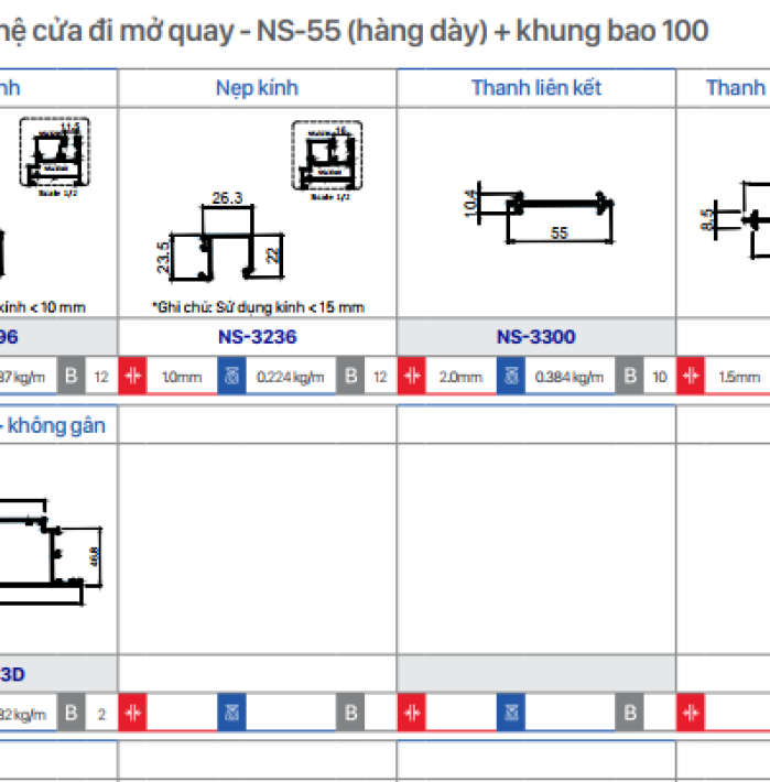 CỬA ĐI MỞ QUAY NS-55