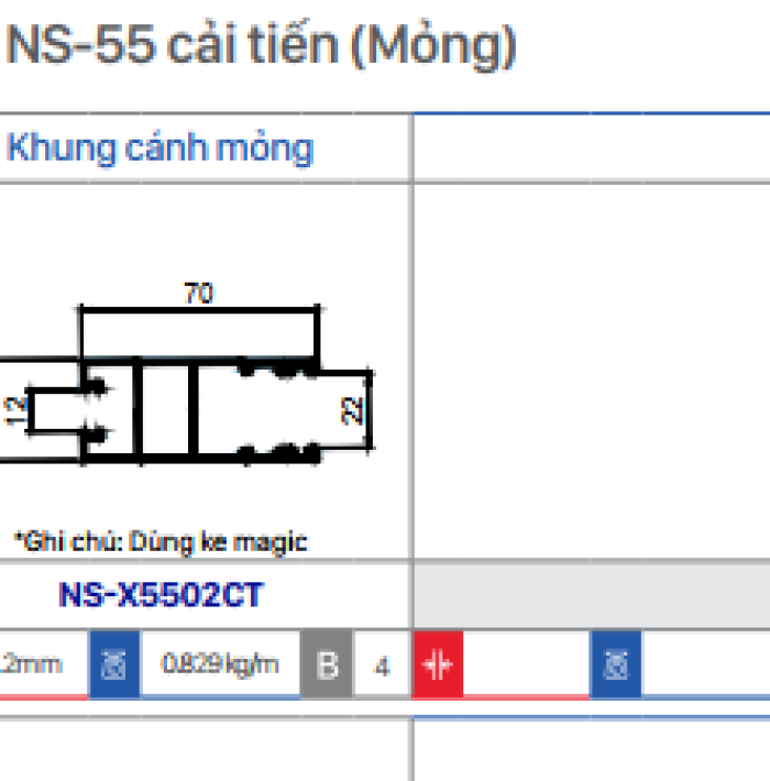 CỬA SỔ LÙA HỆ NS-55