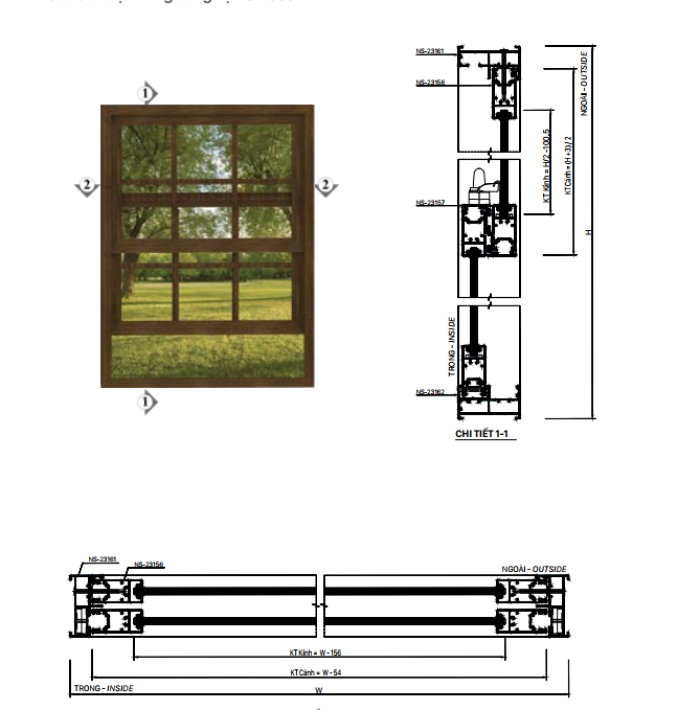 CỬA SỔ LÙA HỆ NS-55