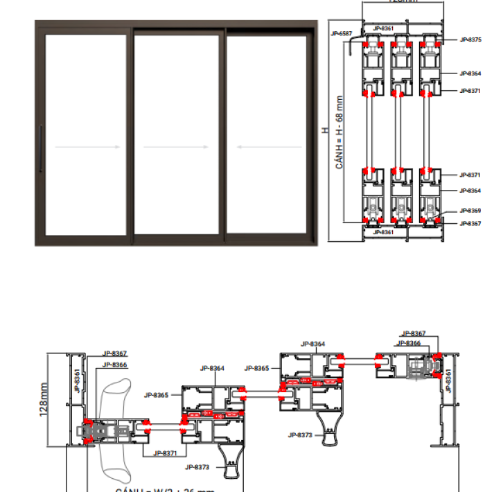 CỬA SỔ MỞ TRƯỢT HỆ SW83