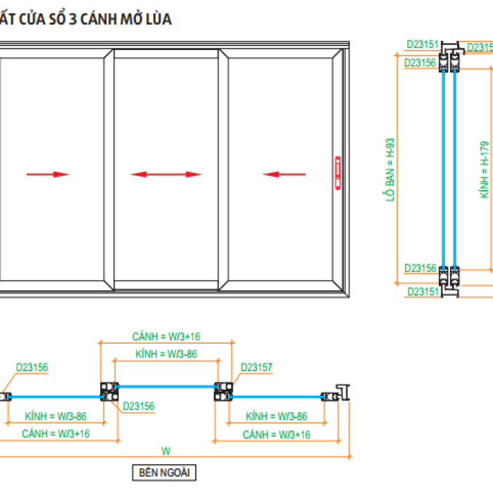 CỬA SỔ MỞ LÙA XINGFA HỆ 55