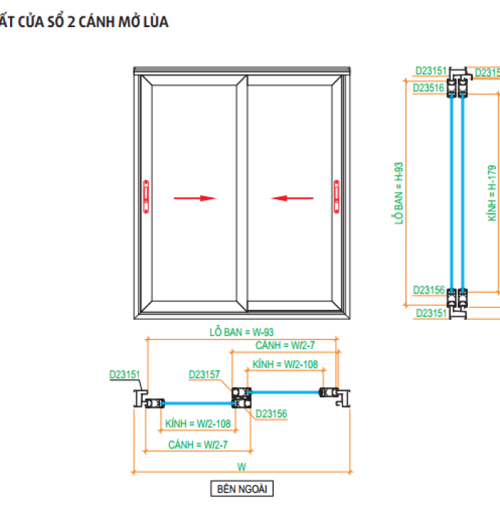CỬA SỔ MỞ LÙA XINGFA HỆ 55