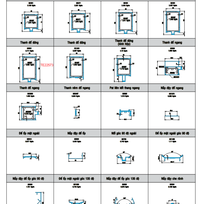 NHÔM XINGFA MẶT DỰNG LỘ ĐỐ VÀ GIẤU ĐỐ HỆ 65