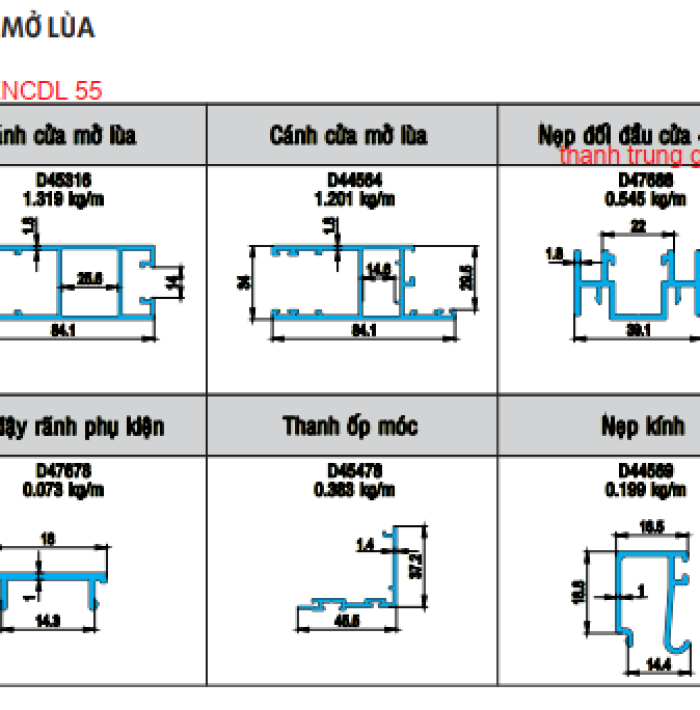 CỬA ĐI MỞ LÙA XINGFA HỆ 55