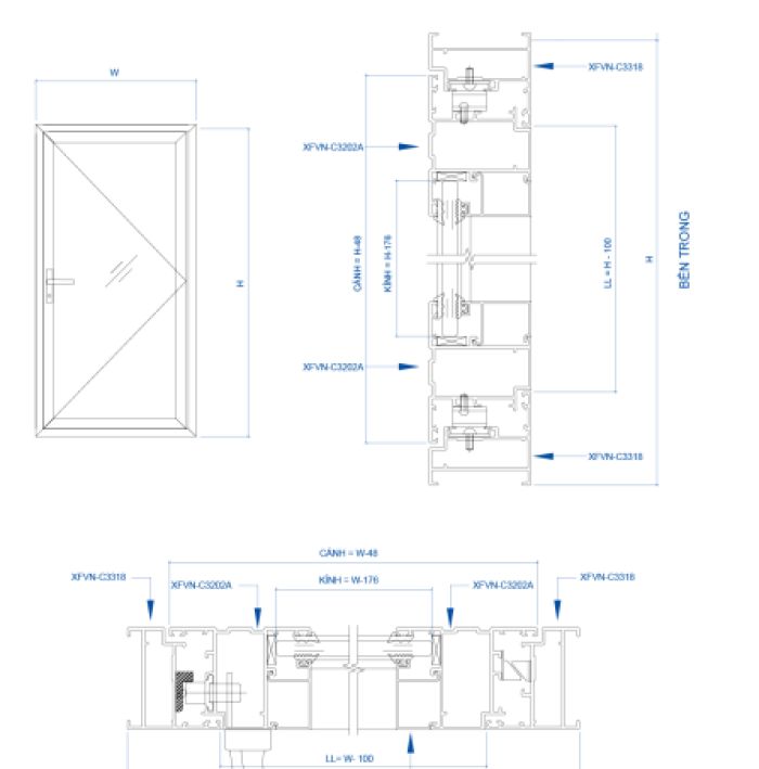 CỬA SỔ MỞ XFVN HỆ 55