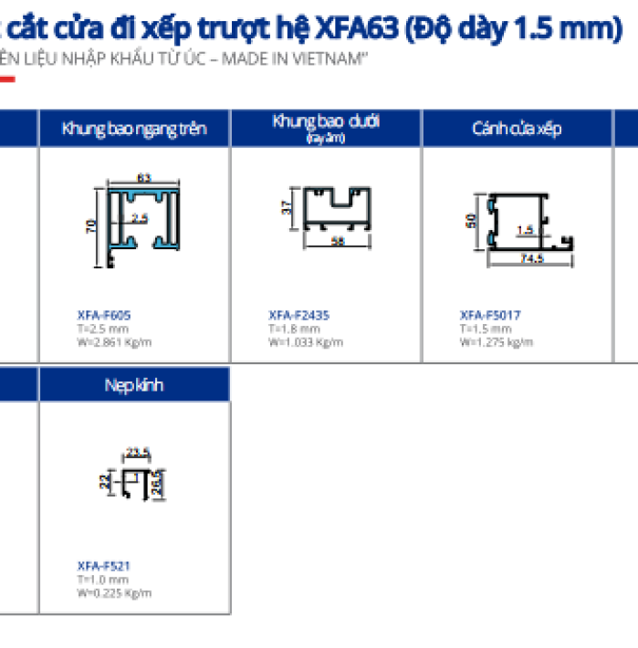 Hệ mặt dựng 63 Xingfa Window