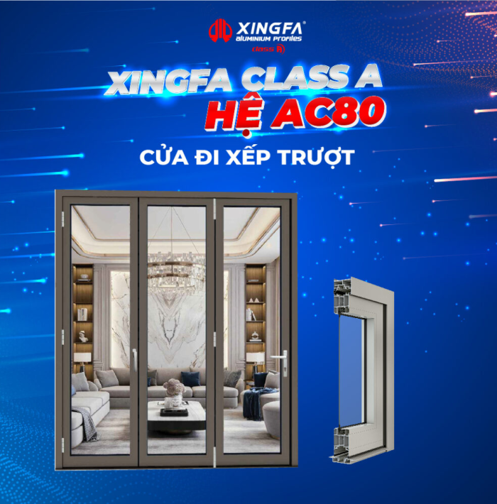 CLASS A HỆ AC80 – CỬA ĐI XẾP TRƯỢT