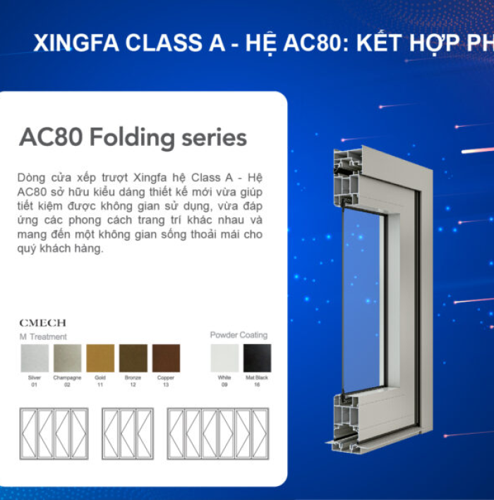 CLASS A HỆ AC80 – CỬA ĐI XẾP TRƯỢT